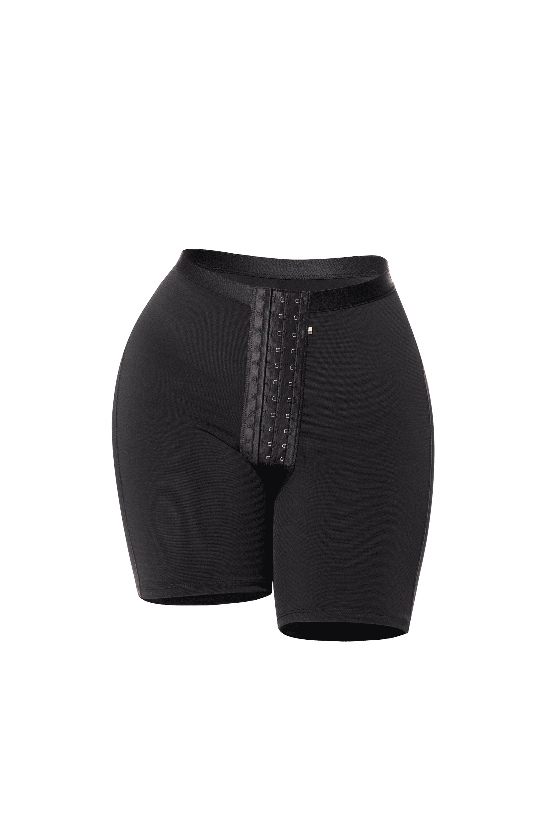 Curvia Short Miranda a la cintura media pierna con realce Negro